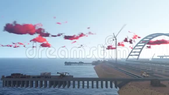 克里米亚桥汇编动画视频收集桥梁的近似方案视频的预览图