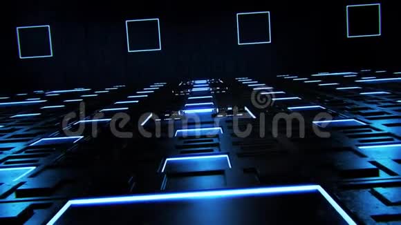 3D蓝SciFi技术室环境Intro标志背景视频的预览图