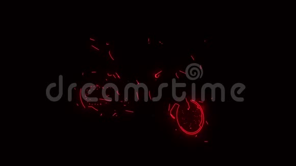红色燃烧种族摩托自行车标志与启示效果视频的预览图