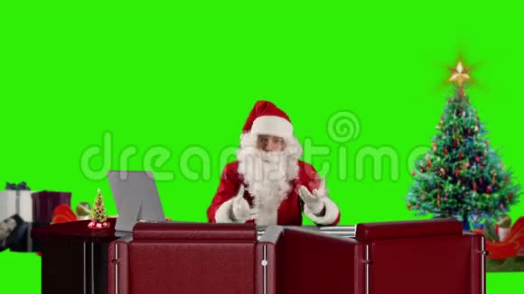 圣诞老人谈话绿色屏幕股票录像视频的预览图