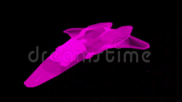 彩色抽象动画三维宇宙飞船生成飞行在外太空的黑色背景动画三维视频的预览图