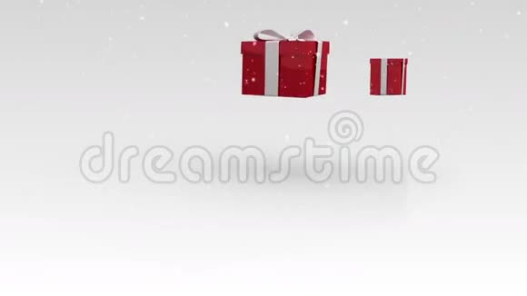 白色背景上蹦蹦跳跳的圣诞礼物视频的预览图