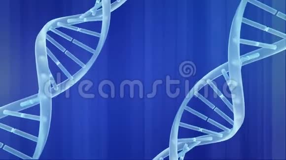 DNA在蓝色背景下旋转视频的预览图