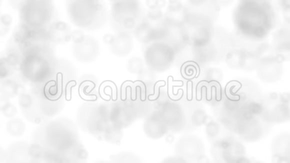 白色移动气泡的抽象背景在事后制作视频的预览图