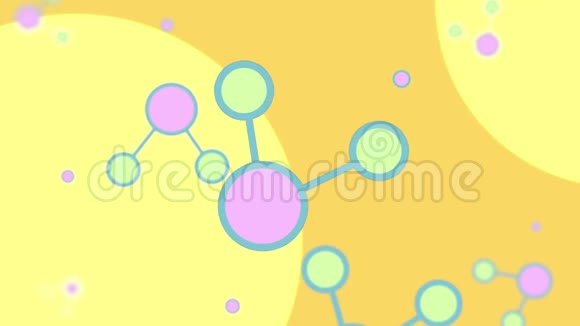 五颜六色的卡通分子模型循环动画视频的预览图