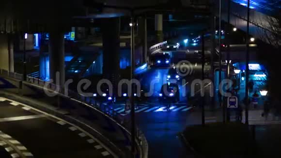 在东京赤阪市商业城的夜晚时光流逝街中弹视频的预览图