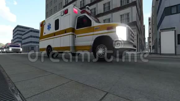 救护车在一个城市冲向病人视频的预览图