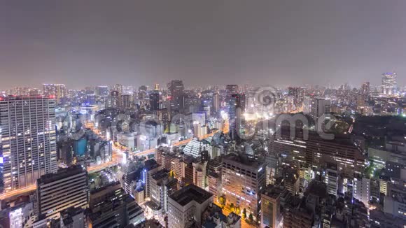 东京市中心的夜晚时间过去了视频的预览图