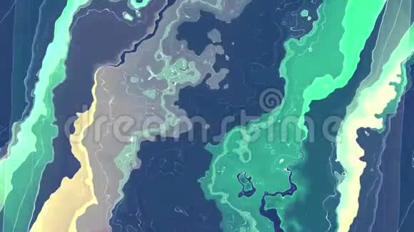 数字湍流能量霓虹灯绿花彩云柔动挥动动画背景新的独特品质艺术视频的预览图