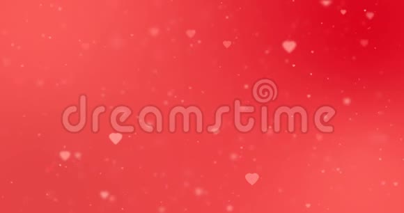 红底红心平的风格情人节背景心的情人节标志视频的预览图