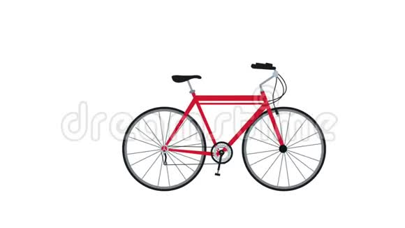 白色背景高清动画上的自行车运动视频的预览图