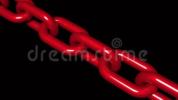 红色汽车油漆材料金属链的4k动画不锈钢链运动区块链视频的预览图