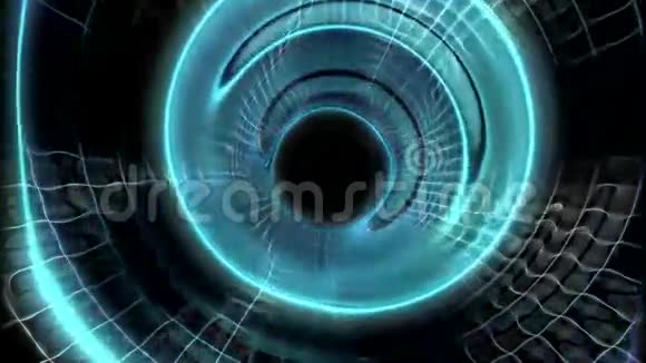 抽象蓝色隧道背景视频的预览图