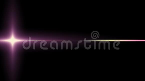 水平孤独紫色霓虹灯太阳移动灯光光学镜头耀斑闪亮动画艺术背景新品质视频的预览图