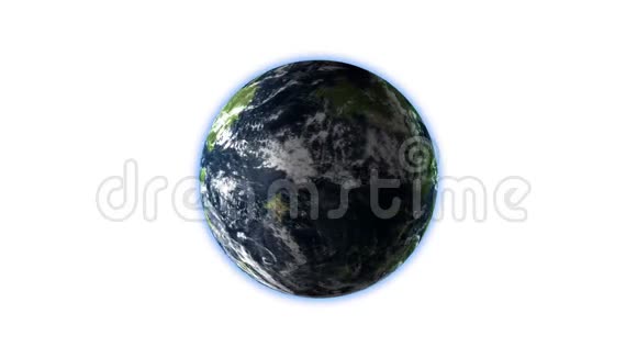 地球与地球相似其他地球自转在白色背景上孤立视频的预览图