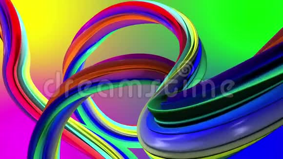 动着丰富多彩的抽象线条彩虹背景视频的预览图