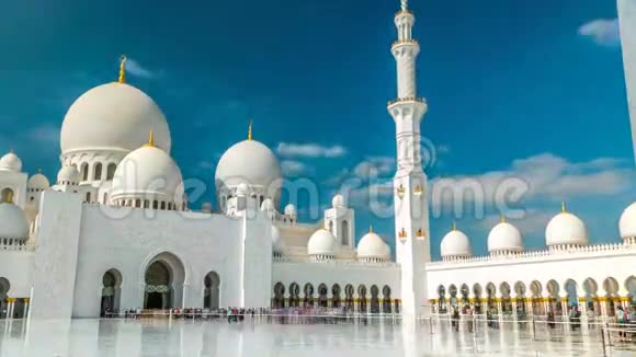 谢赫扎耶德大清真寺时间推移位于阿布扎比阿拉伯联合酋长国的首都视频的预览图
