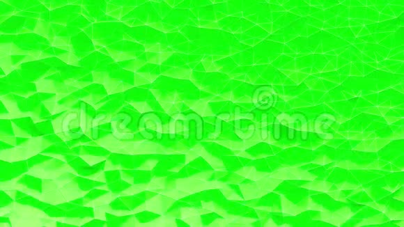 摘要绿色结晶多边形背景带细线的多边形表面的波运动视频的预览图