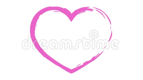 白色背景上粉红色的心的动画视频的预览图