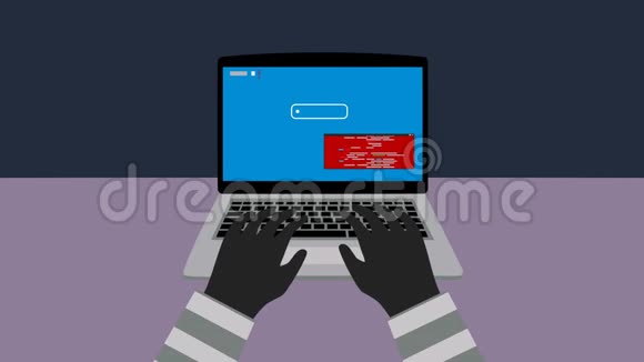 黑客安全窃取您的数据和系统与代码互联网从电脑上窃取数据动画视频的预览图