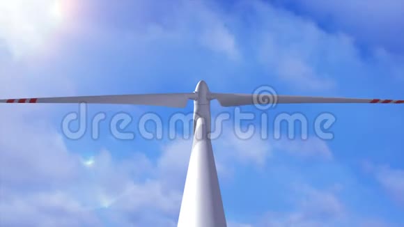 天空和飞机背景下的风力发电机视频的预览图