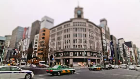 城市交通时间流逝东京银座视频的预览图