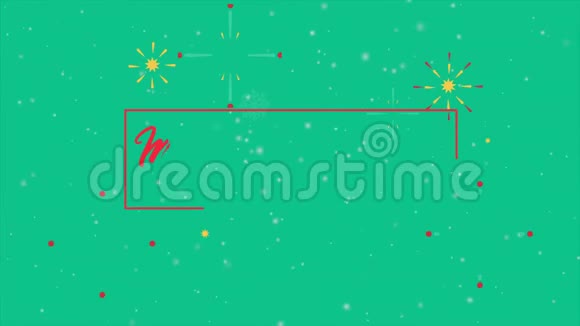 圣诞快乐动画风格的烟花视频的预览图