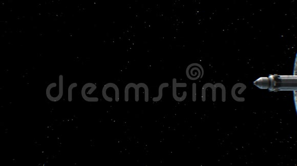 恒星背景上的星际宇宙飞船视频的预览图