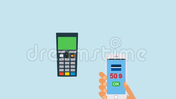 移动支付移动支付信用卡手持电话动画动画视频的预览图