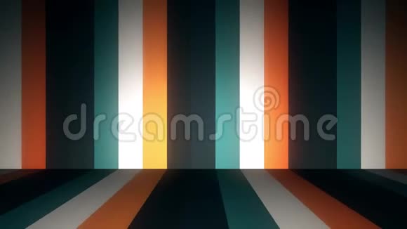 墙纸或窗帘背景上的彩色垂直运动线抽象的彩色垂直数字完美循环视频的预览图