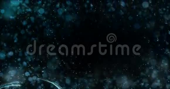 动画蓝色圣诞枞树星背景下的雪4k分辨率视频的预览图