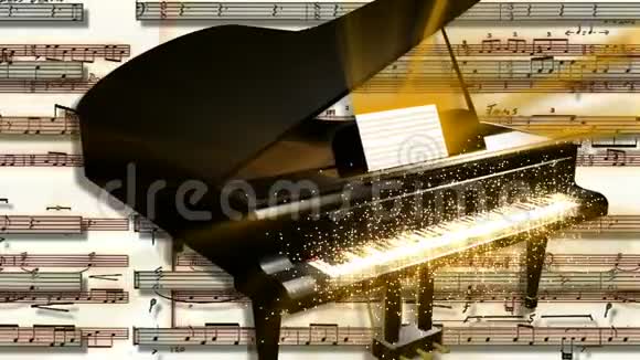 闪烁钢琴运动背景视频的预览图