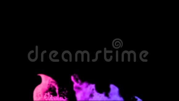 蓝红色气泡球在流体湍流流动中发生旋流平流效应在三维中如墨水在水中流动使用露马哑光视频的预览图