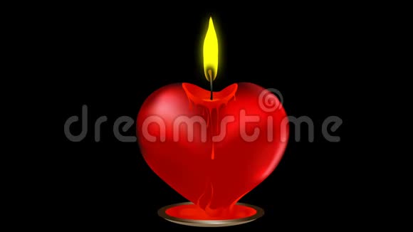 爱情之火的心形情人节蜡烛视频的预览图