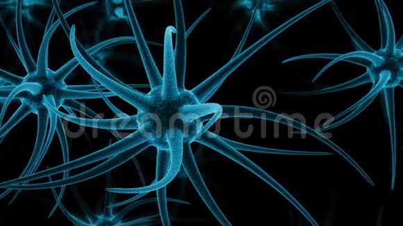 神经元的细胞活动在电脉冲通过它在大脑中蓝色科技公司可循环使用突然视频的预览图