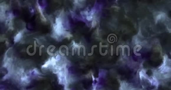 空间星云中风暴蓝紫色云的4k视频缓慢移动形成和溶解4k4096p24fps视频的预览图