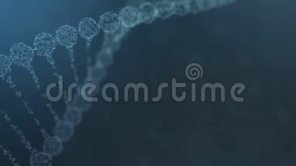 旋转神经丛DNA链脉冲穿过蓝色版本视频的预览图
