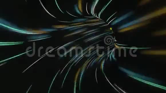 飞越黑暗的空间网络空间虫洞SCIFI空间旅行宇宙飞船经纱飞行的无缝环路运动设计视频的预览图