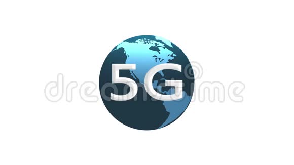 4k5G符号与旋转地球网络技术背景视频的预览图