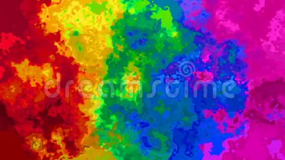 动画彩色彩色背景无缝环视频水彩画效果充满活力的彩虹全彩色光谱视频的预览图