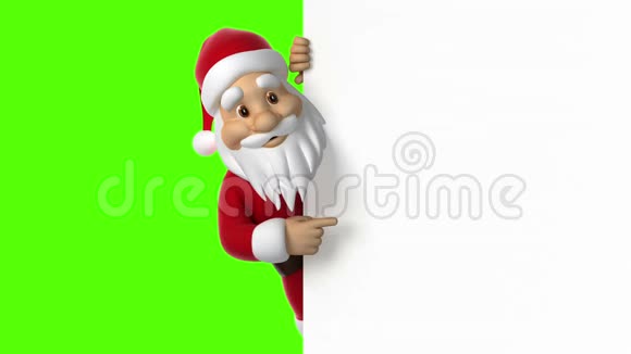 圣诞老人指着屏幕视频的预览图