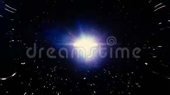光流入空间的黑洞超空间通过恒星跳跃到遥远的空间抽象粒子视频的预览图