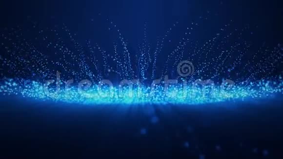 蓝色发光点粒子VJ环运动背景v2视频的预览图