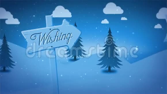 圣诞快乐冬季标志矢量4K视频的预览图