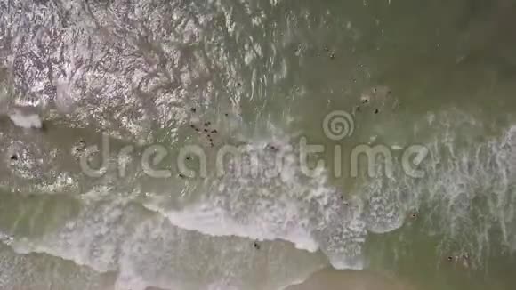 以海滩和海浪俯瞰海岸线视频的预览图