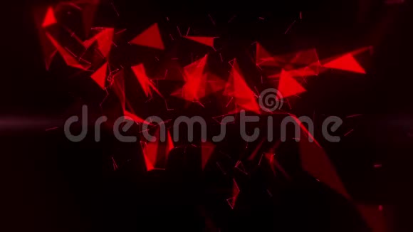 红丛抽象线三角形和光线简介徽标背景视频的预览图