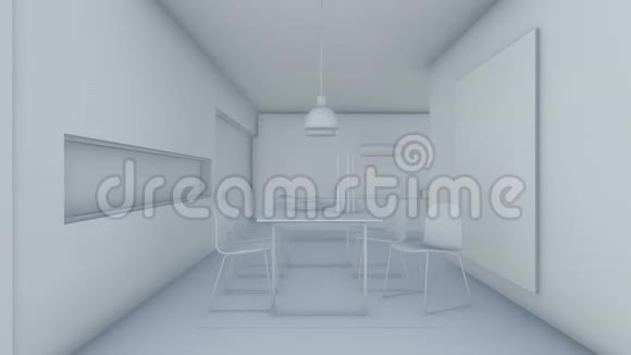 带有家具的白色内部房间视频的预览图