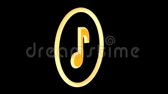 三维动画黄色音乐符号视频的预览图