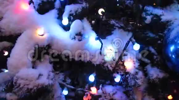 圣诞节的光照和雪视频的预览图