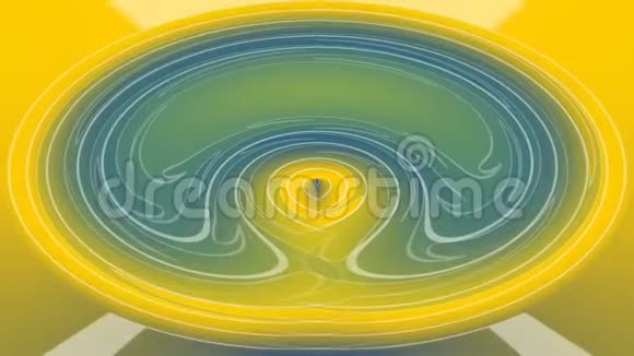 黄色和绿色流动和挥动的液体摘要隧道无缝视频背景视频的预览图